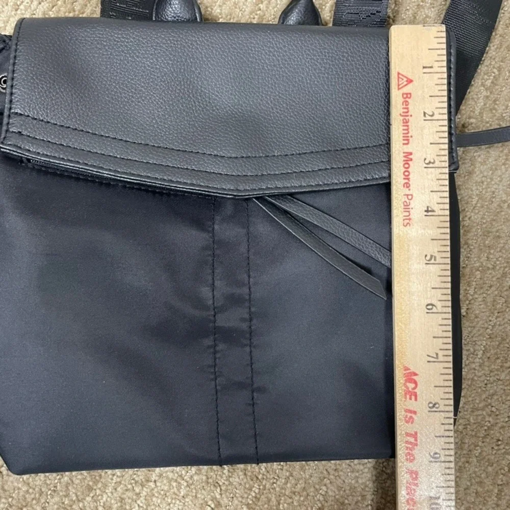 Botkier New York‎ Backpack Women Travel Small Black Nylon Leather Trim Logo